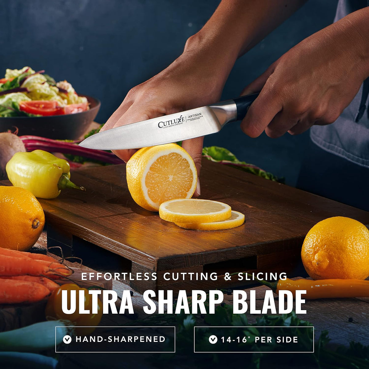 Serrated Tomato Knife – 5" Kitchen Utility Knife for Vegetables