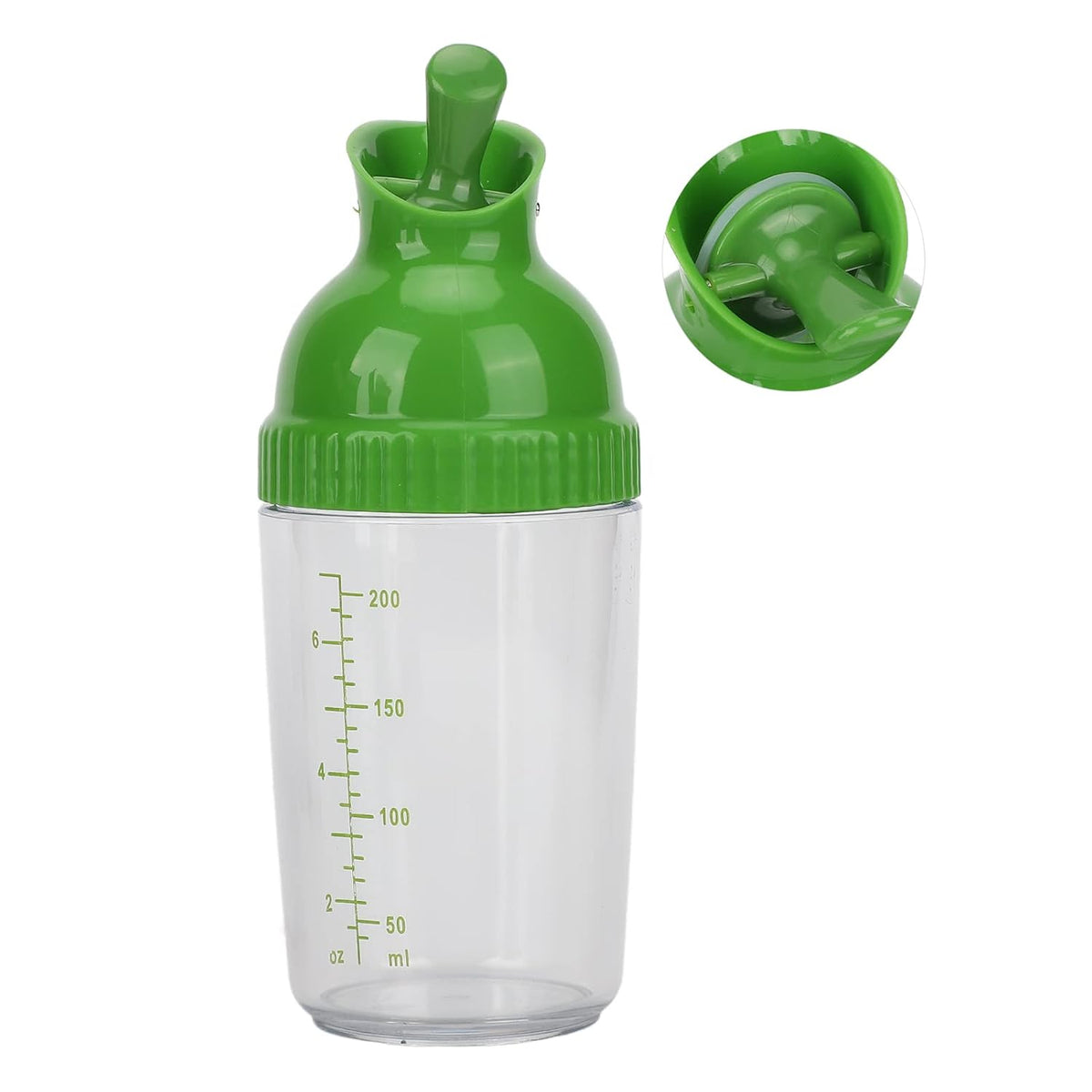 Yosoo Salad Dressing Shaker 200ml, Leakproof Sauce Dispenser Bottle with One-Handed Lever Lid for Oil, Vinegar, and Marinade Storage