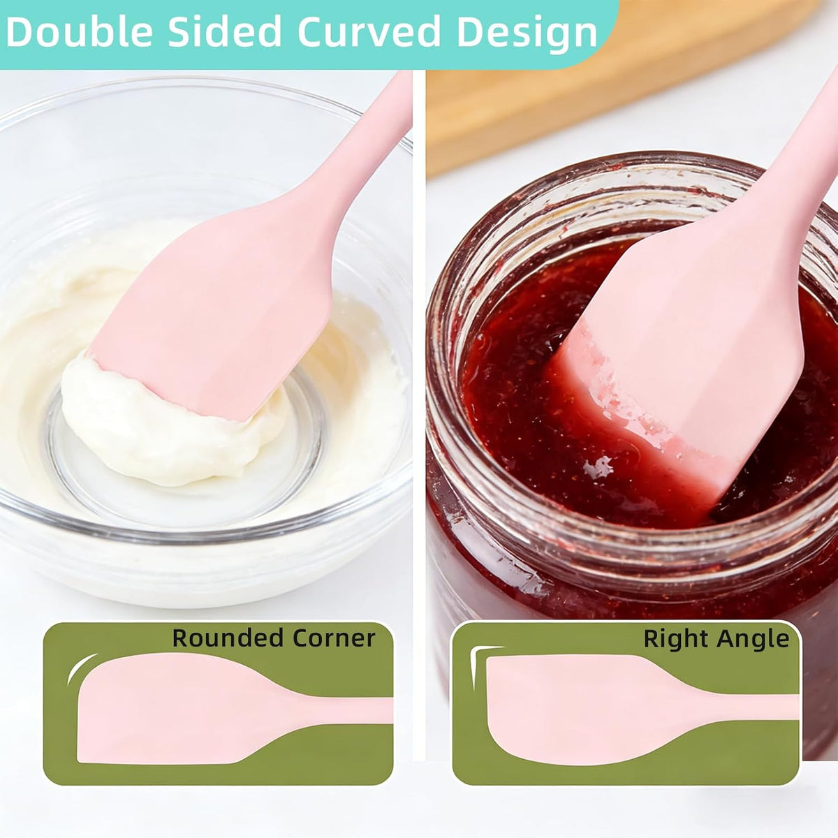 3 Pcs Silicone Spatula Set, Small Rubber Spatulas Silicone Heat Resistant Kitchen Tools for Flexible and Suitable for Kitchen Baking, Cooking, Stirring, and Scraping Seamless One Piece Design (3)