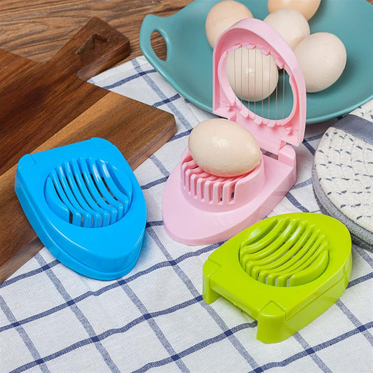Kitchen Gadgets Egg Slicer for Hard Boiled Eggs, Multipurpose Safe Durable Stainless Steel Wire Slicer Egg Cutter (Color : Pink)