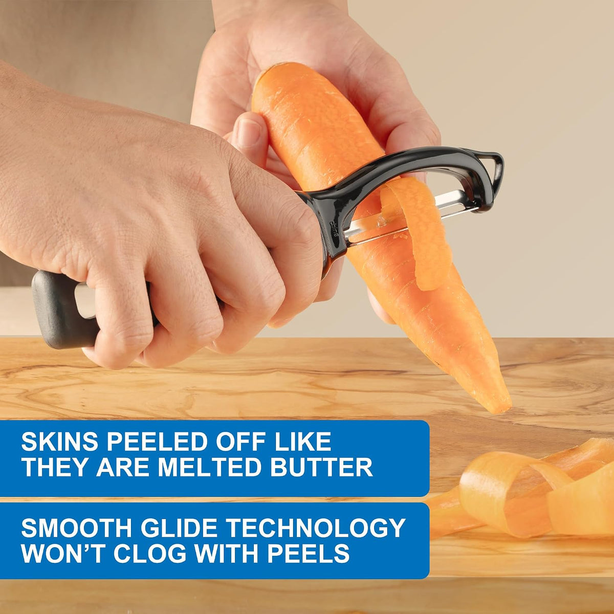 Premium Swivel Vegetable Peeler, Soft Grip Handle and Ultra Sharp Stainless Steel Blades - Perfect Kitchen Peeler For Veggie, Fruit, Potato, Carrot, Apple - Black
