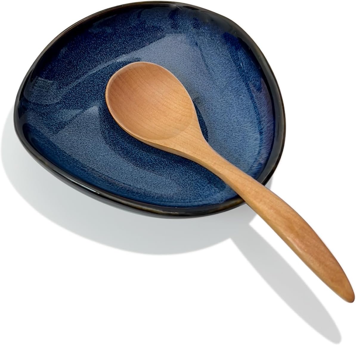 Farmhouse Ceramic Spoon Rests Holder,Coffee Spoon Holder,Cooking Utensil,Ladles, Tong for Kitchen Counter Stove Top (Caramel Brown)
