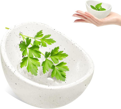 Pottery Herb Stripper Bowl，Small Handmade Herb Stripper Tool，Unique Ceramic Herb Stripper，with Different Hole Sizes for Separating Leaves and Stems，Suitable For Coriander, Rosemary, Etc (Beige)