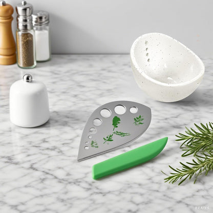 Pottery Herb Stripper Bowl，Small Handmade Herb Stripper Tool，Unique Ceramic Herb Stripper，with Different Hole Sizes for Separating Leaves and Stems，Suitable For Coriander, Rosemary, Etc (Beige)