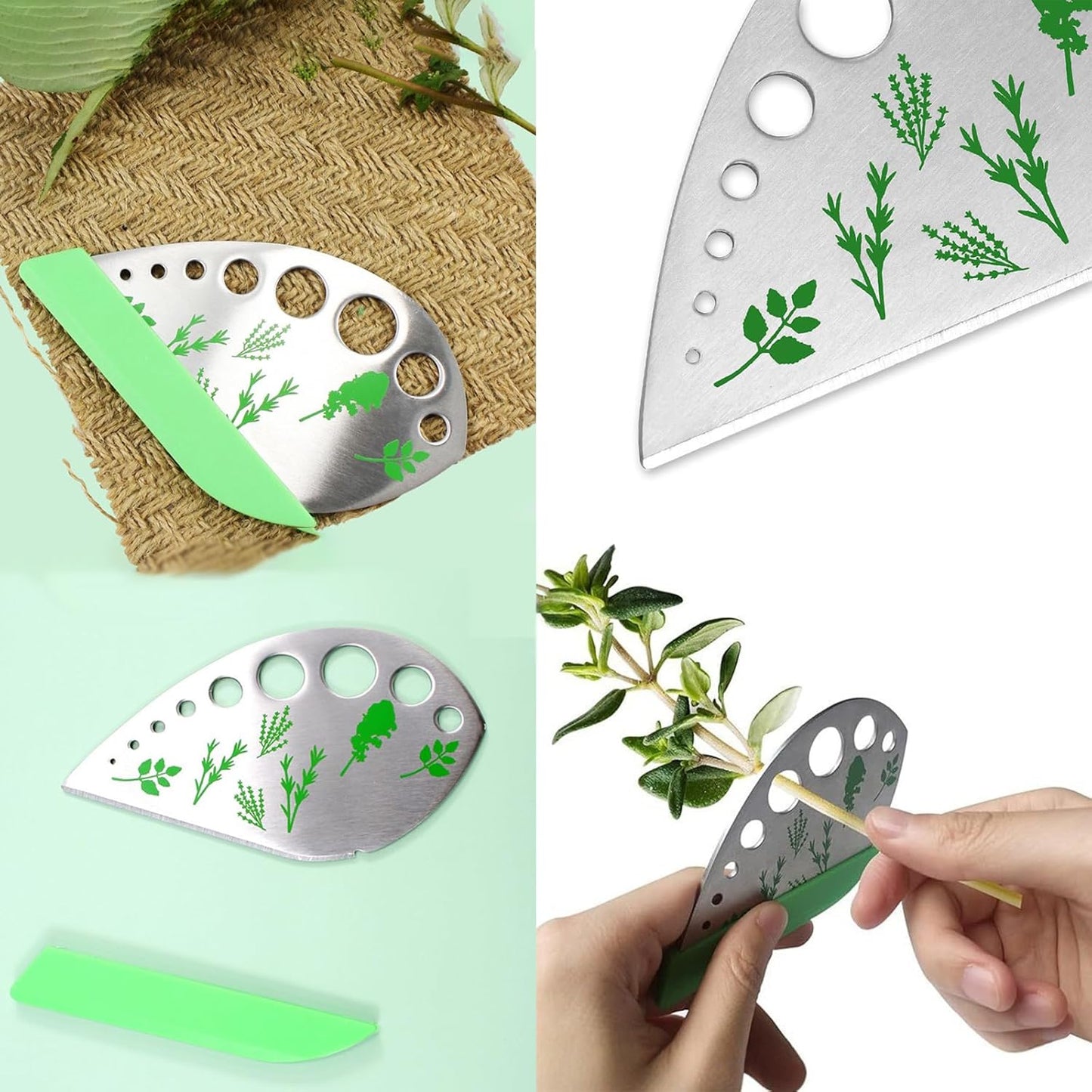 Pottery Herb Stripper Bowl，Small Handmade Herb Stripper Tool，Unique Ceramic Herb Stripper，with Different Hole Sizes for Separating Leaves and Stems，Suitable For Coriander, Rosemary, Etc (Beige)