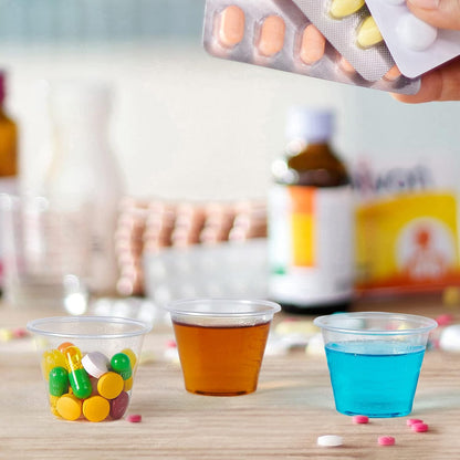 500 Pack Disposable Medicine Cups (1oz), Medical Plastic Measuring Cups For Medical Purposes, or Mixing and Measuring Resin, Epoxy, DIY Arts & Crafts, Paint