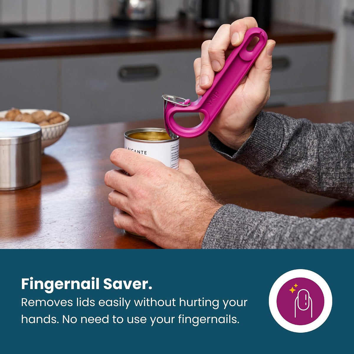 Dext - Ring Pull Can Opener, Pop Can Opener for Seniors, Arthritis, and Parkinson’s, Easy Open, Ergonomic Handle with Comfortable Grip. Perfect for Soda, Pet Food, and More (Teal)