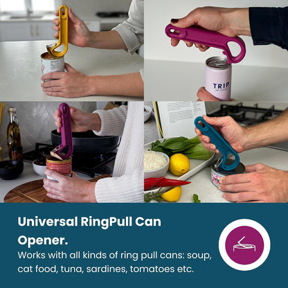 Dext - Ring Pull Can Opener, Pop Can Opener for Seniors, Arthritis, and Parkinson’s, Easy Open, Ergonomic Handle with Comfortable Grip. Perfect for Soda, Pet Food, and More (Teal)
