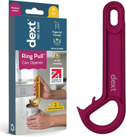Dext - Ring Pull Can Opener, Pop Can Opener for Seniors, Arthritis, and Parkinson’s, Easy Open, Ergonomic Handle with Comfortable Grip. Perfect for Soda, Pet Food, and More (Teal)
