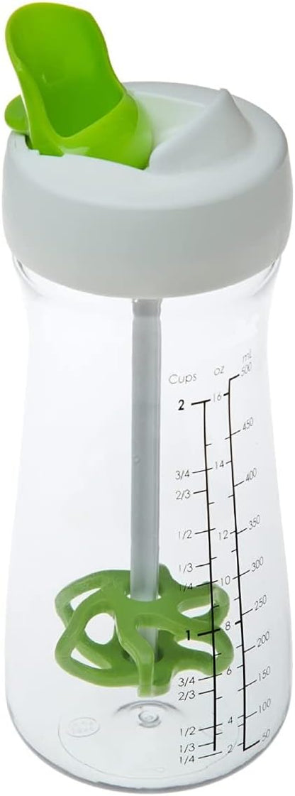 Salad Dressing Shaker Container, Dripless Pour, Leak-free, Soft Grip, BPA Free, Homemade Salad Dressing Bottle Mixer Measure, 500ml