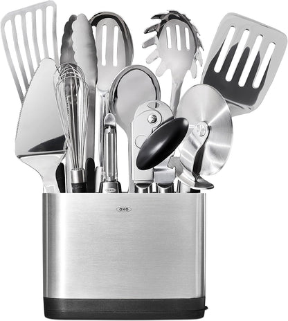 Steel Piece Utensil Set, 15 PC, Stainless Steel