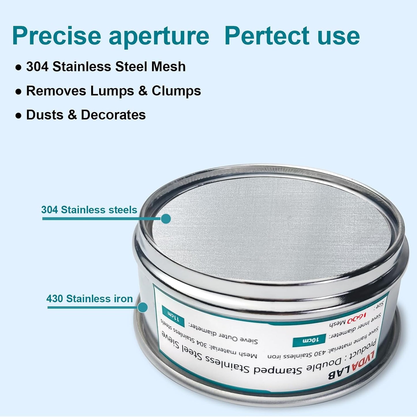 304 Stainless Steel Mesh Lab Sieve, 80 Mesh (0.2mm) Aperture Test Sieve, 4inch(10cm) Diameter Economy Standard Analysis Sample Test Sieves for Industrial Laboratory Homes - Colors A