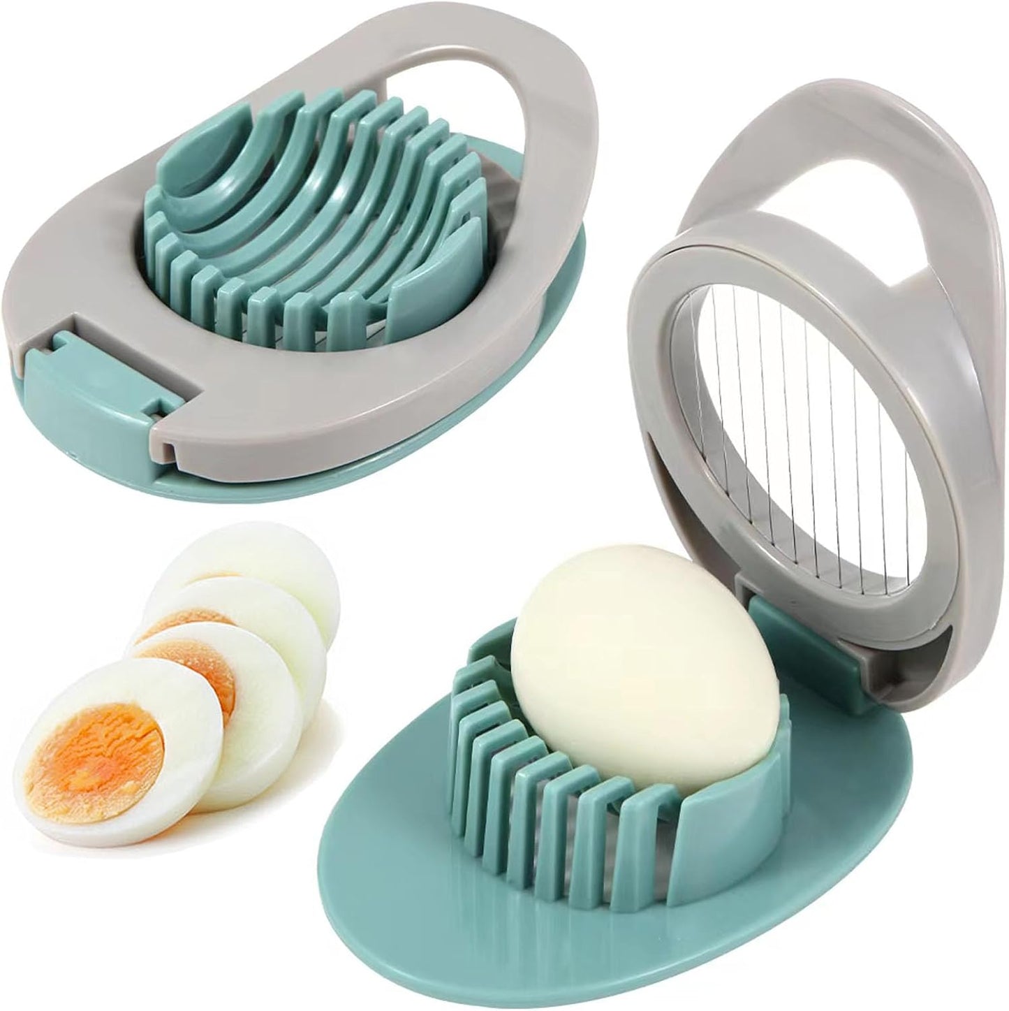 2 Pack Egg Slicer for Hard Boiled Eggs, Egg Cutter for Hard Boiled Eggs, Stainless Steel Wire Egg Slicers, Egg Salad Maker, Boiled Egg Slicers, Boiled Egg Cutter