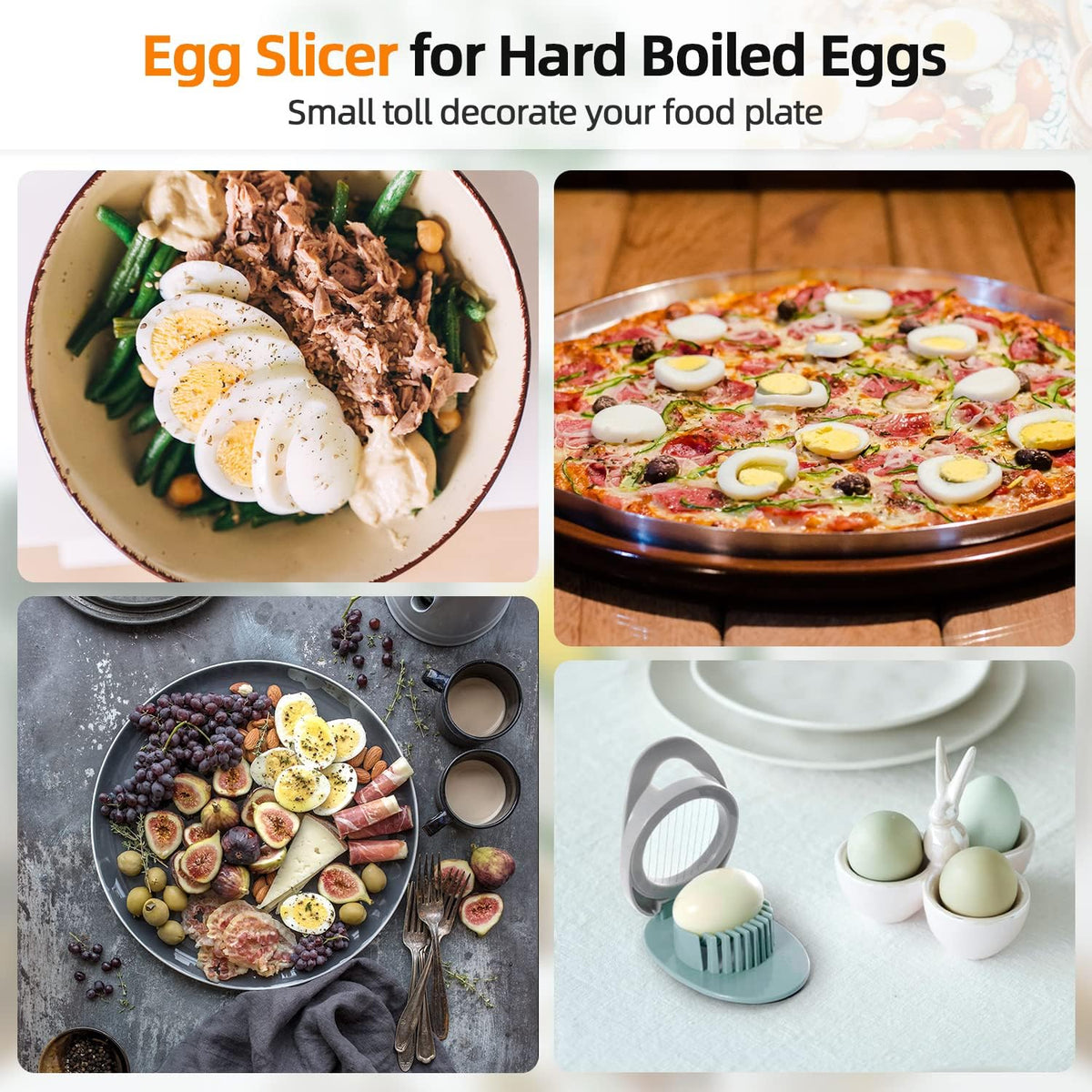 2 Pack Egg Slicer for Hard Boiled Eggs, Egg Cutter for Hard Boiled Eggs, Stainless Steel Wire Egg Slicers, Egg Salad Maker, Boiled Egg Slicers, Boiled Egg Cutter