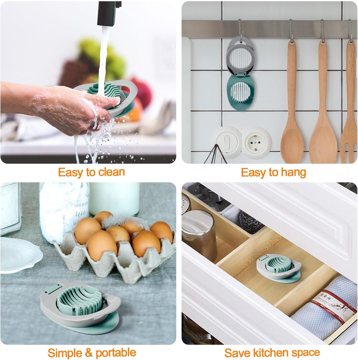 2 Pack Egg Slicer for Hard Boiled Eggs, Egg Cutter for Hard Boiled Eggs, Stainless Steel Wire Egg Slicers, Egg Salad Maker, Boiled Egg Slicers, Boiled Egg Cutter