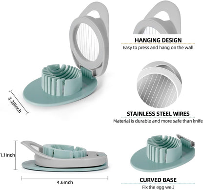 2 Pack Egg Slicer for Hard Boiled Eggs, Egg Cutter for Hard Boiled Eggs, Stainless Steel Wire Egg Slicers, Egg Salad Maker, Boiled Egg Slicers, Boiled Egg Cutter