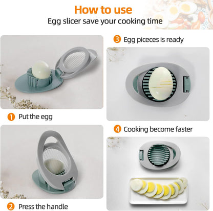 2 Pack Egg Slicer for Hard Boiled Eggs, Egg Cutter for Hard Boiled Eggs, Stainless Steel Wire Egg Slicers, Egg Salad Maker, Boiled Egg Slicers, Boiled Egg Cutter