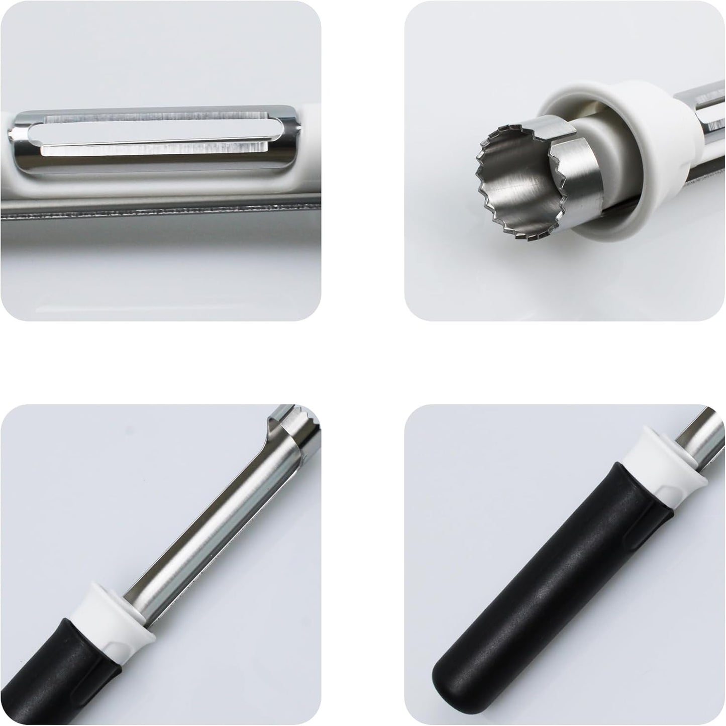 8 In Apple Corer,Apple Peeler And Corer Tool,Stainless Steel Kitchen Core Removal Tool,Fruit Core Remover, Apple, Pear, Bell Pepper(Red)