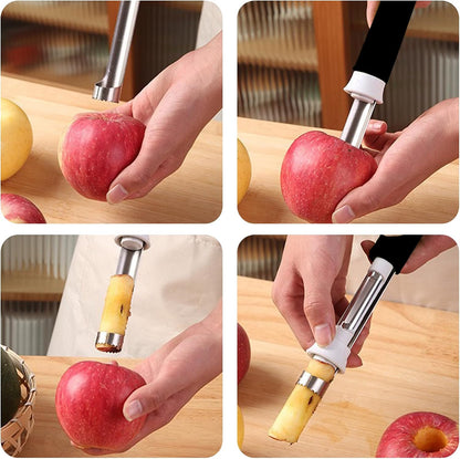 8 In Apple Corer,Apple Peeler And Corer Tool,Stainless Steel Kitchen Core Removal Tool,Fruit Core Remover, Apple, Pear, Bell Pepper(Red)