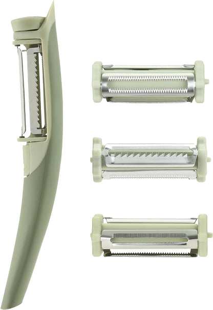 Tri-Blade Side Peeler – Stainless Steel Blade Fruit Peelers for Kitchen – Vegetable Slicer Kitchen Tool, Serrated, Julienne Peeler and Blemish Remover