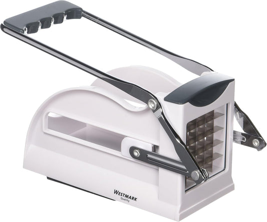 Multipurpose French Fry Cutter with 3 Thickness Adjustable Stainless Steel Blades and Non-Slip Suction Pad (Silver)