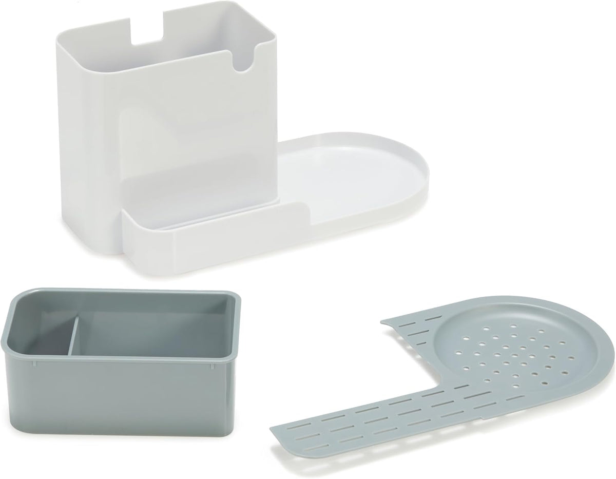 Kitchen Sink Caddy Organizer for Sponge and Brush Storage, Large, White