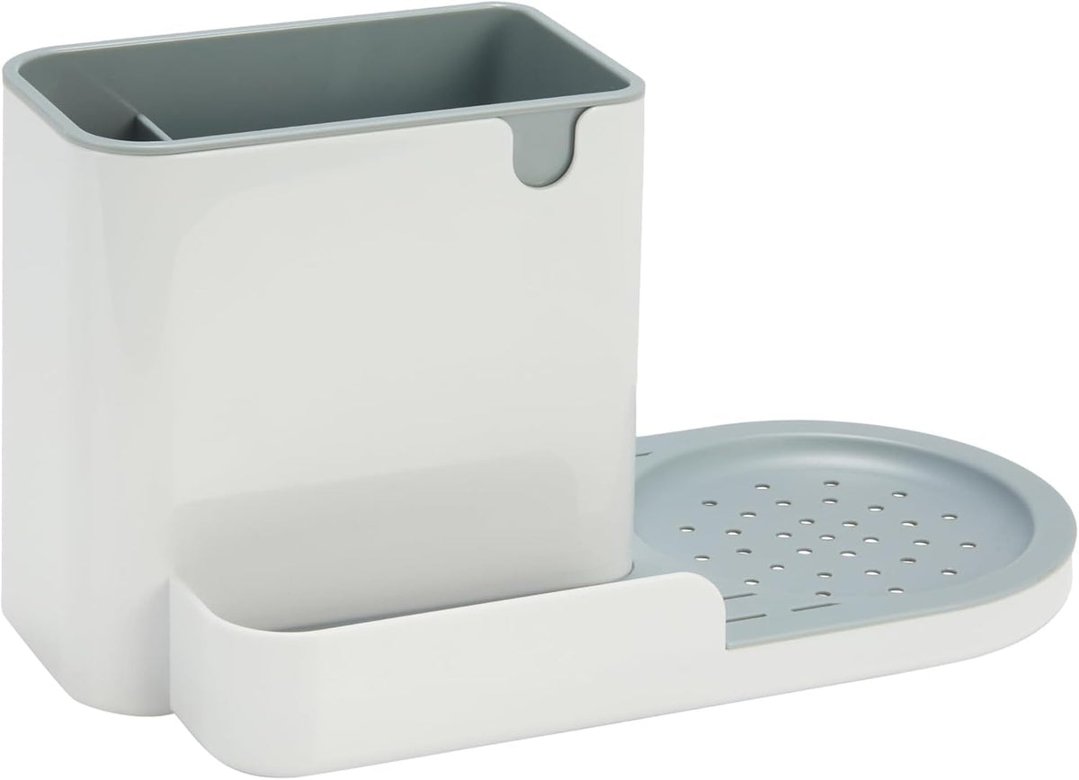 Kitchen Sink Caddy Organizer for Sponge and Brush Storage, Large, White