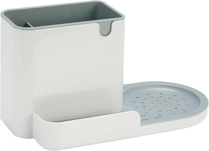 Kitchen Sink Caddy Organizer for Sponge and Brush Storage, Large, White