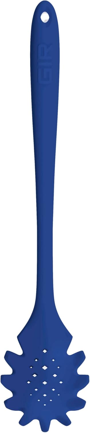 Silicone Pasta & Spaghetti Spoon - 13-In Slate Modern - Heat-Resistant Silicone Ladle & Pasta Fork - Gentle on Nonstick Surfaces