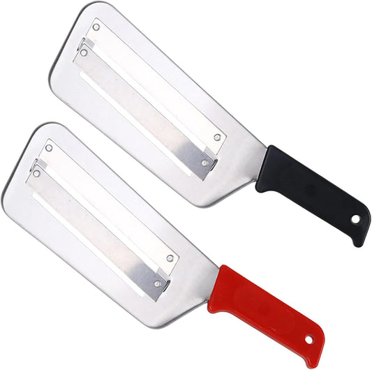 (2 Pack) Cabbage Shredder for Coleslaw,Stainless Steel Cabbage Slicer Shredder,Kitchen Lettuce Knife (Black and Red)