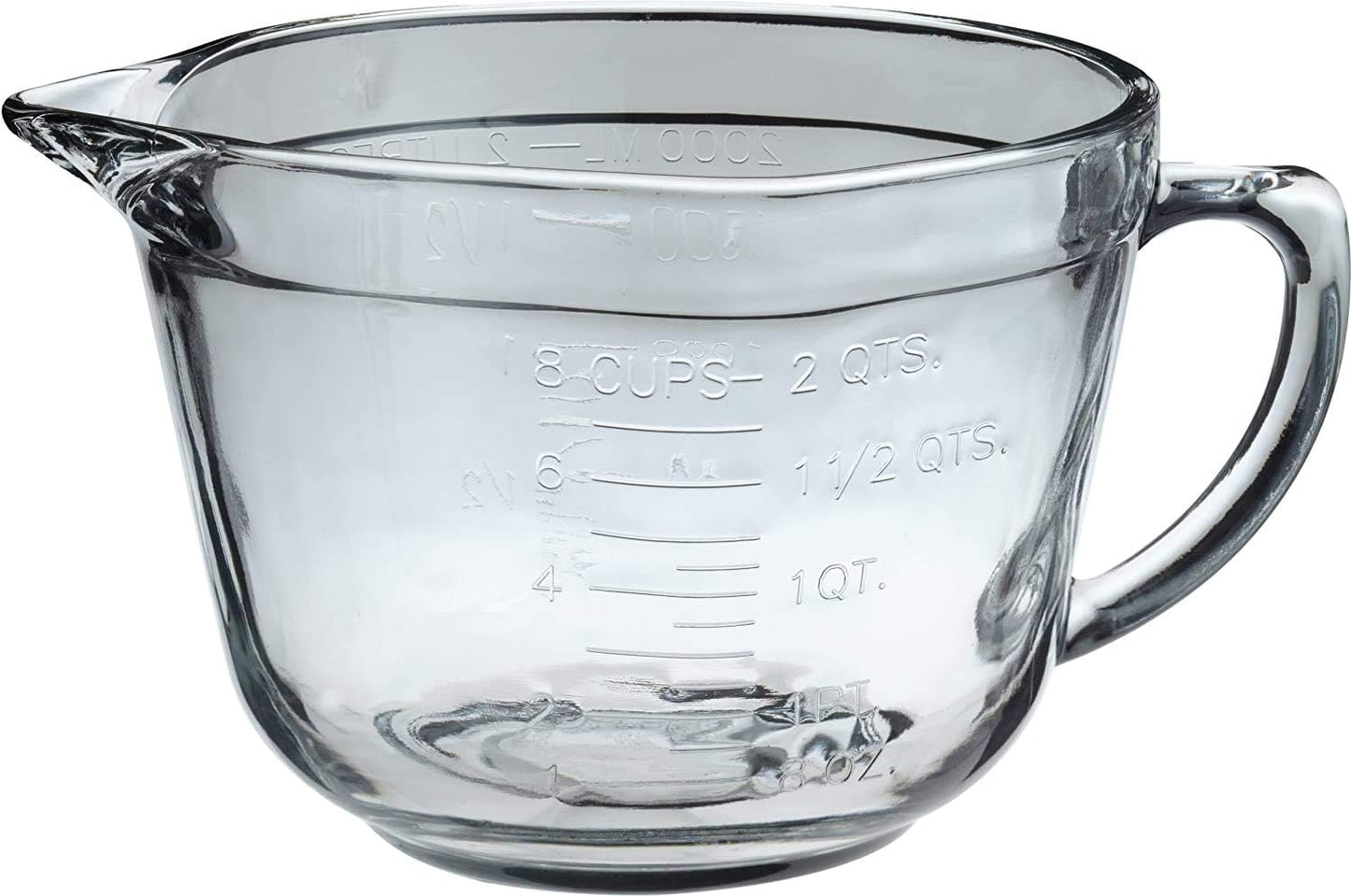 Batter Bowl, 2 Quart Glass Mixing Bowl