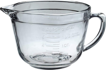 Batter Bowl, 2 Quart Glass Mixing Bowl