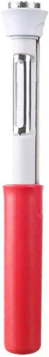 2 in 1 Apple Core Remover and Peeler, Stainless Steel Fruit Corer for Cored Apples, Pears, Bell Pepper and Pineapples, Easy to Use (Red)
