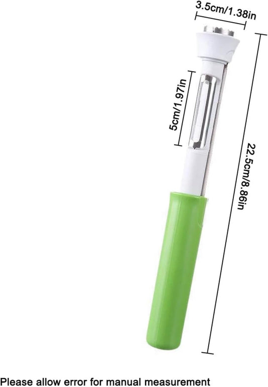 2 in 1 Apple Core Remover and Peeler, Stainless Steel Fruit Corer for Cored Apples, Pears, Bell Pepper and Pineapples, Easy to Use (Red)