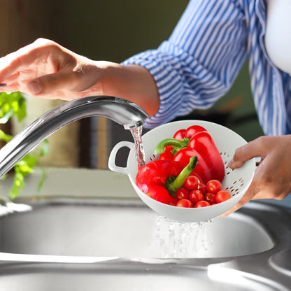 6-Inch Small Colander, 3-Cup Food Strainer, Smooth White