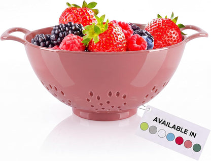 6-Inch Small Colander, 3-Cup Food Strainer, Smooth White