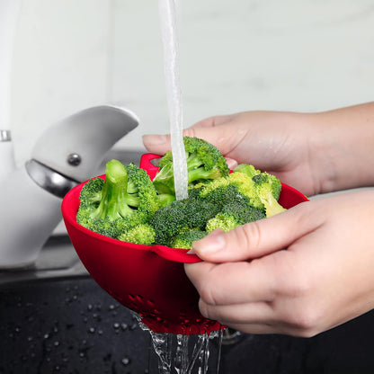 6-Inch Small Colander, 3-Cup Food Strainer, Smooth White