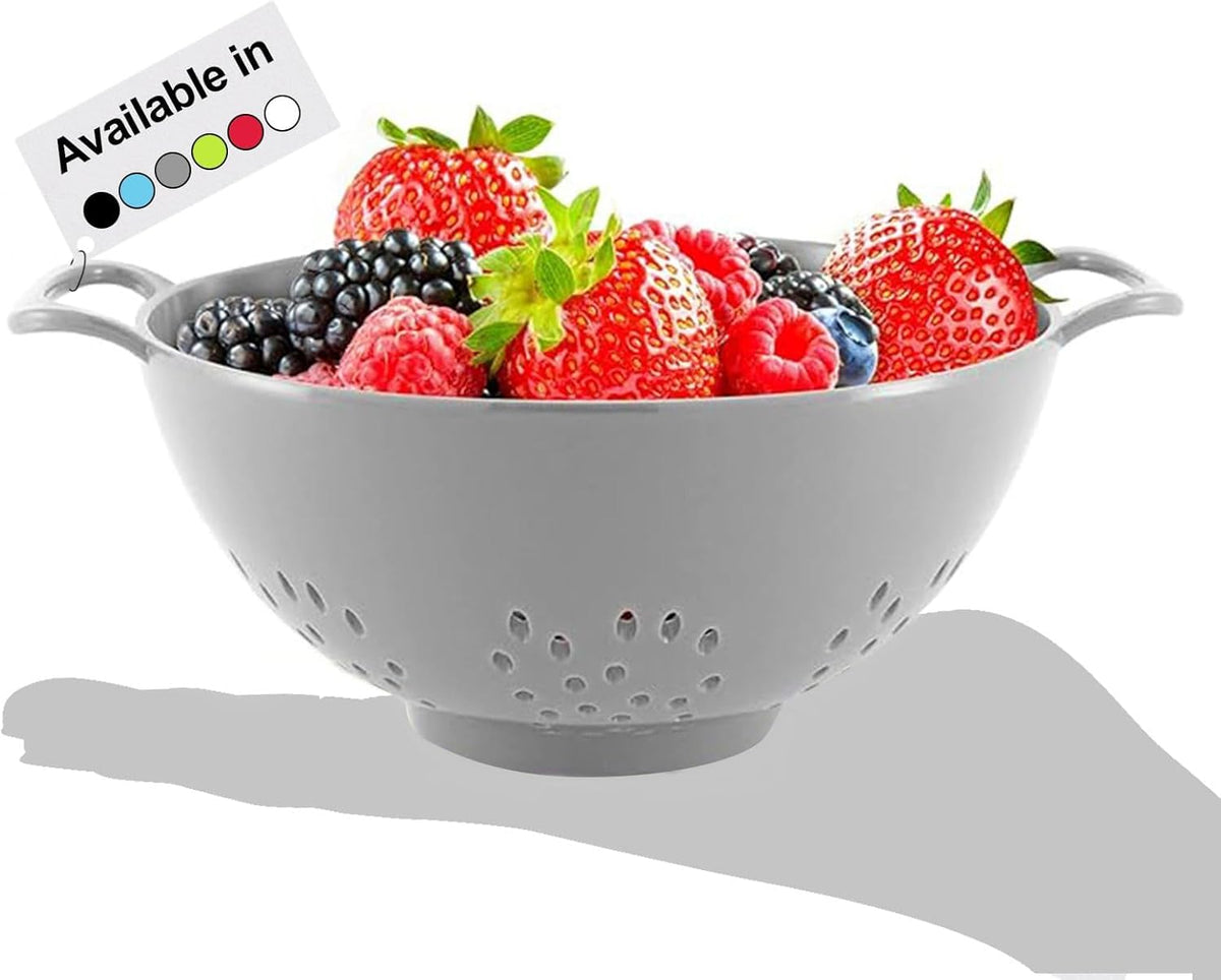 6-Inch Small Colander, 3-Cup Food Strainer, Smooth White