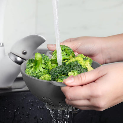 6-Inch Small Colander, 3-Cup Food Strainer, Smooth White