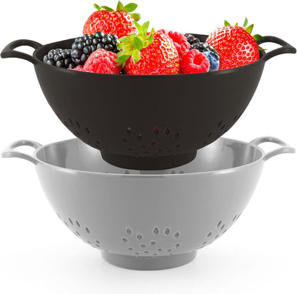 6-Inch Small Colander, 3-Cup Food Strainer, Smooth White