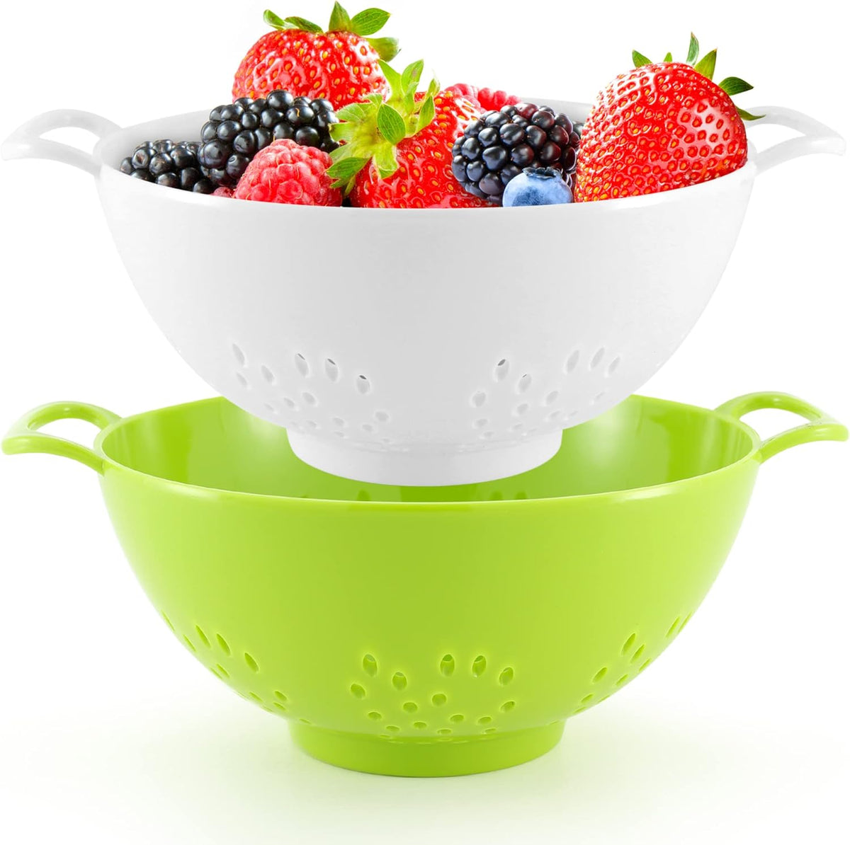 6-Inch Small Colander, 3-Cup Food Strainer, Smooth White