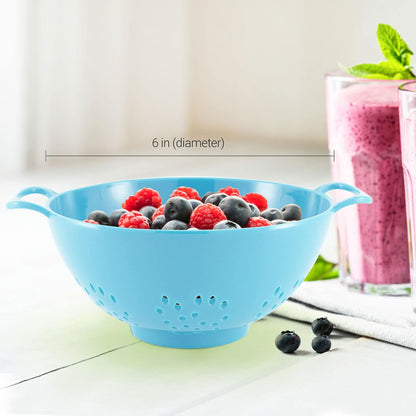 6-Inch Small Colander, 3-Cup Food Strainer, Smooth White