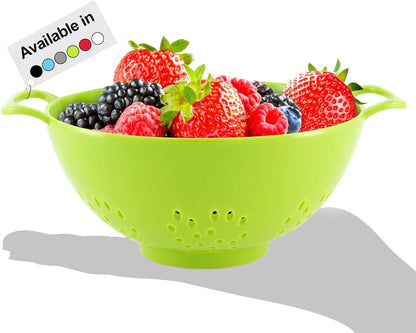 6-Inch Small Colander, 3-Cup Food Strainer, Smooth White