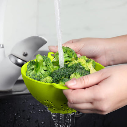 6-Inch Small Colander, 3-Cup Food Strainer, Smooth White