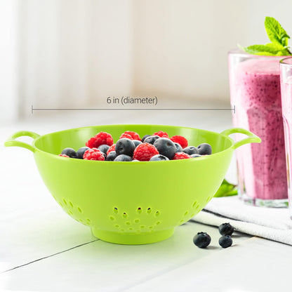 6-Inch Small Colander, 3-Cup Food Strainer, Smooth White
