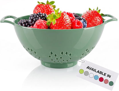 6-Inch Small Colander, 3-Cup Food Strainer, Smooth White