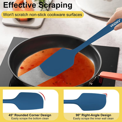Silicone Spatula Set, 11.4 in, 600°F Heat Resistant (Blue)