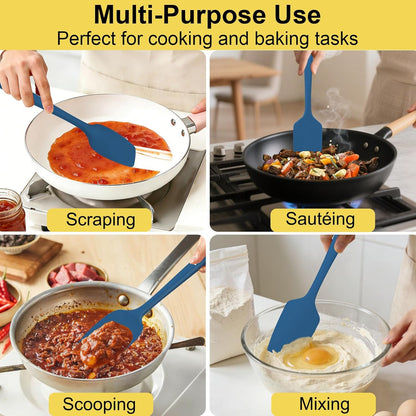 Silicone Spatula Set, 11.4 in, 600°F Heat Resistant (Blue)