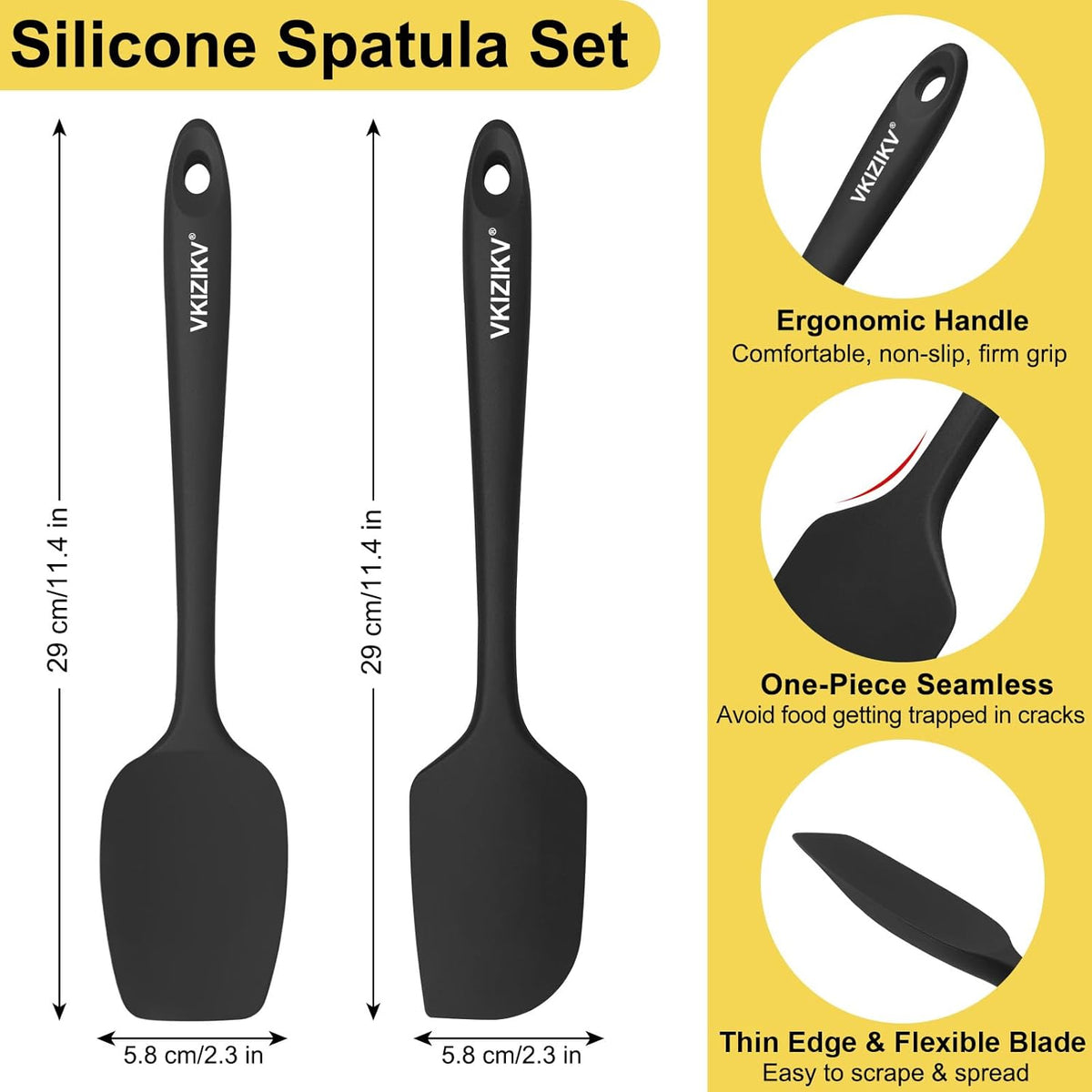 Silicone Spatula Set, 11.4 in, 600°F Heat Resistant (Blue)