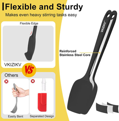 Silicone Spatula Set, 11.4 in, 600°F Heat Resistant (Blue)